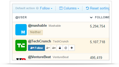 Screenshot of the awesome Tweepi!